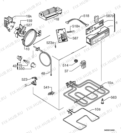 Взрыв-схема плиты (духовки) Privileg 735748_30376 - Схема узла Electrical equipment 268